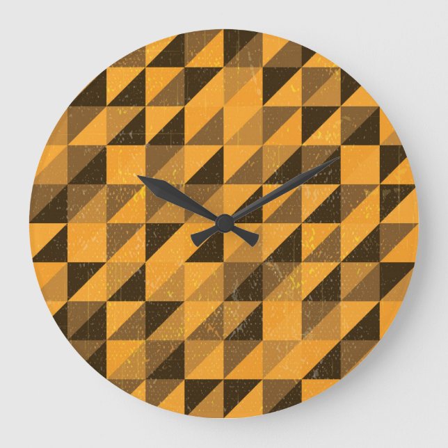 Grunge Triangle: Abstract Pattern Design Large Clock (Front)