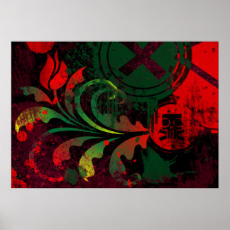 grunge tulip poster