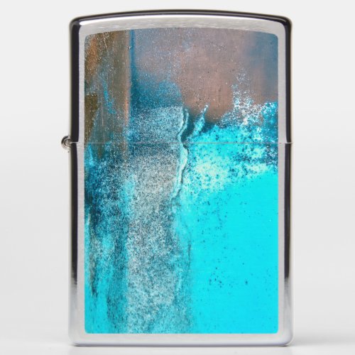 Grunge Turquoise Textured Abstract Zippo Lighter