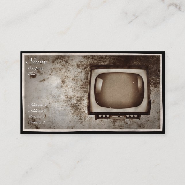 Grunge TV Repair Shop - Business Card (Front)
