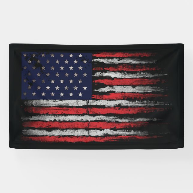 Grunge U.S.A flag Banner (Horizontal)