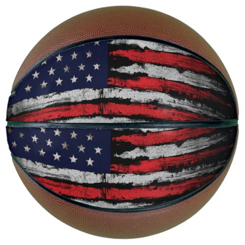 Grunge USA flag Basketball