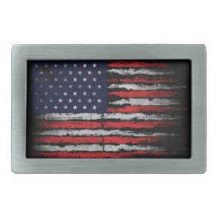 Grunge U.S.A flag Belt Buckle