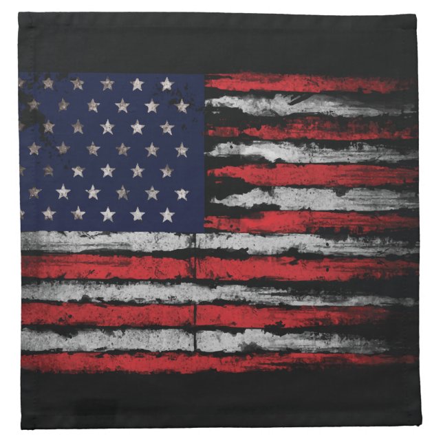 Grunge U.S.A flag Cloth Napkin (Front)