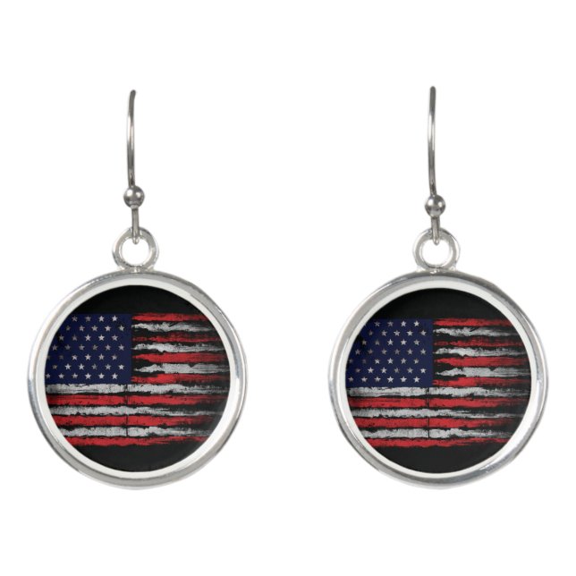 Grunge U.S.A flag Earrings (Front)