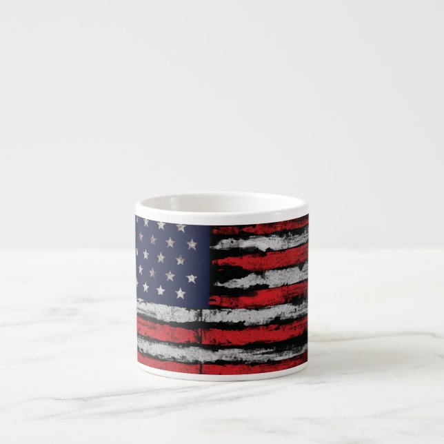 Grunge U.S.A flag Espresso Cup (Front)