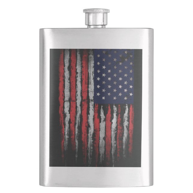 Grunge U.S.A flag Flask (Front)