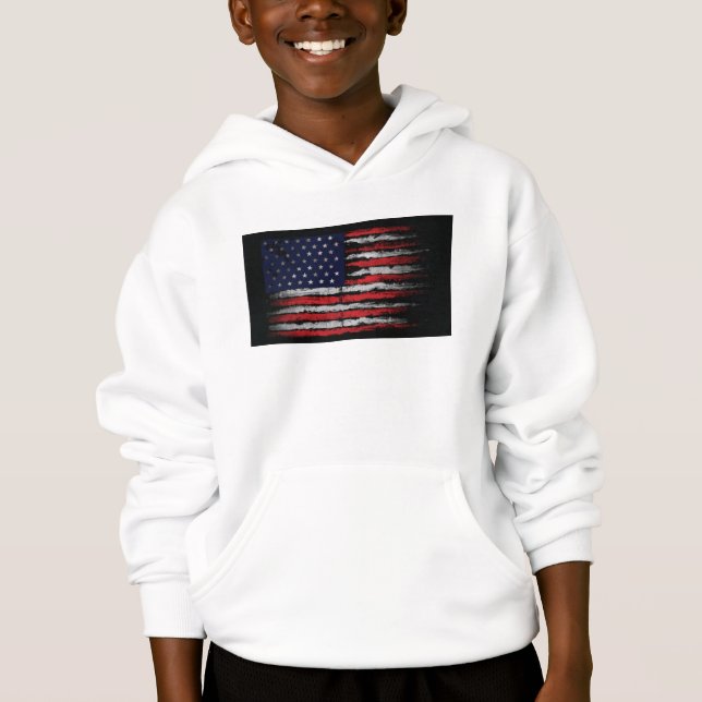 Grunge U.S.A flag  Hoodie (Front)
