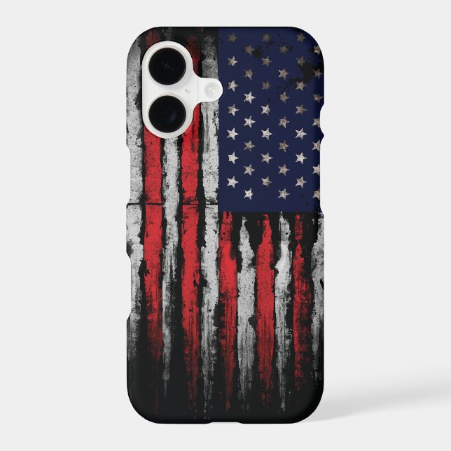 Grunge U.S.A flag Iphone Case (Back)