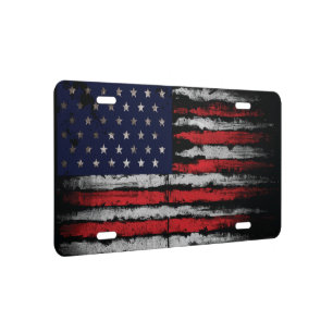 Grunge U.S.A flag License Plate