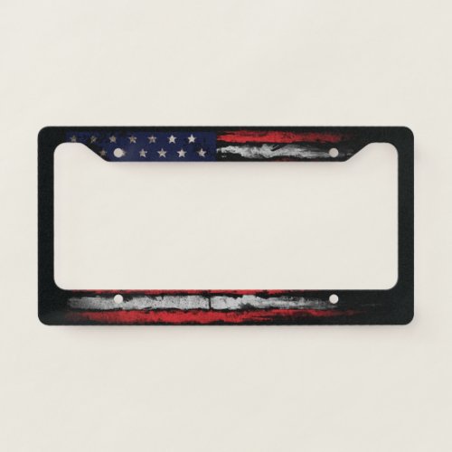 Grunge USA flag License Plate Frame