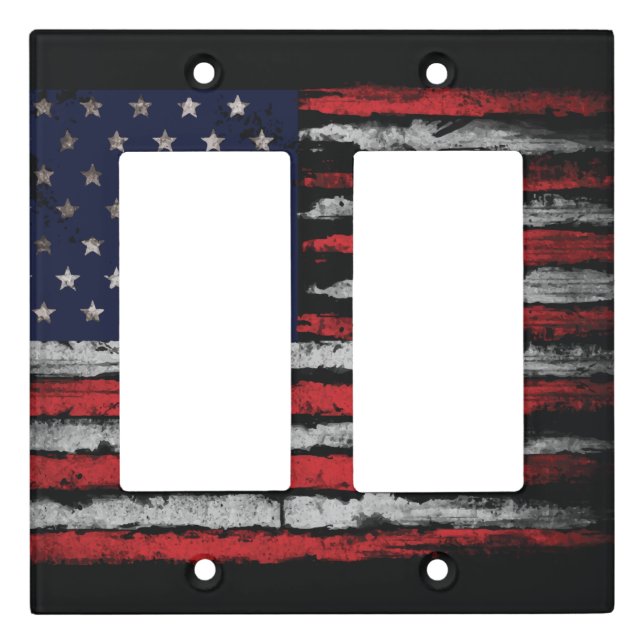 Grunge U.S.A flag Light Switch Cover (Front)