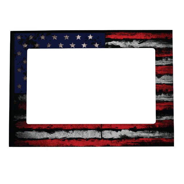 Grunge U.S.A flag Magnetic Frame (Front)
