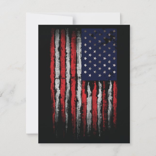Grunge U.S.A flag Note Card (Front)