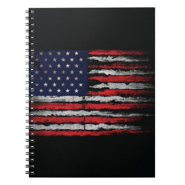 Grunge U.S.A flag Notebook (Front)