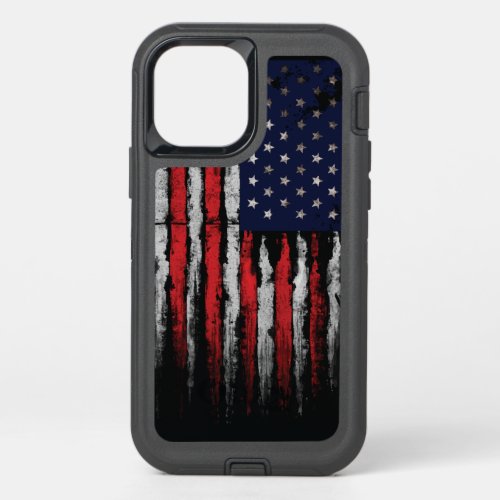 Grunge USA flag OtterBox Defender iPhone 12 Case