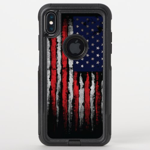 Grunge USA flag OtterBox Commuter iPhone XS Max Case