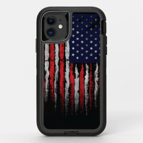 Grunge USA flag OtterBox Defender iPhone 11 Case