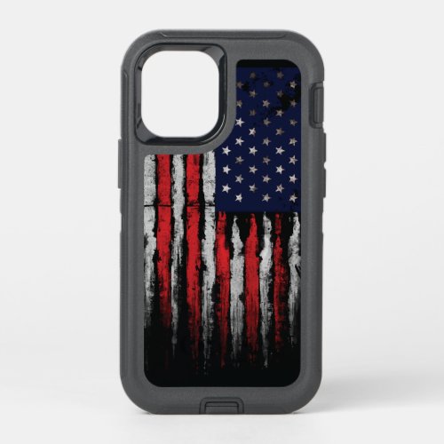 Grunge USA flag OtterBox Defender iPhone 12 Mini Case