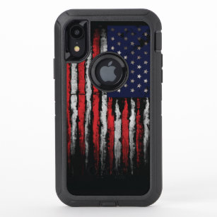 Grunge U.S.A flag OtterBox Defender iPhone XR Case