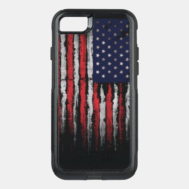Grunge U.S.A flag Otterbox iPhone Case (Back)