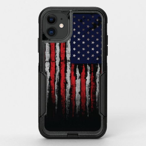 Grunge USA flag OtterBox Commuter iPhone 11 Case