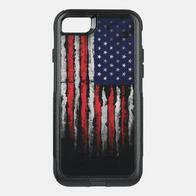 Grunge U.S.A flag Otterbox iPhone Case (Back)