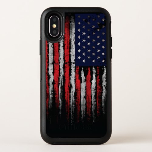 Grunge USA flag OtterBox Symmetry iPhone XS Case