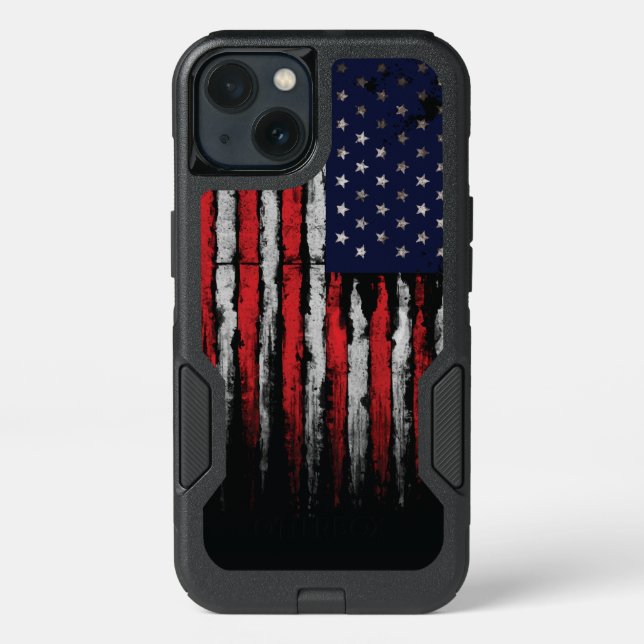 Grunge U.S.A flag Otterbox iPhone Case (Back)