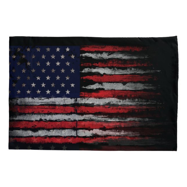 Grunge U.S.A flag Pillow Case (Back)