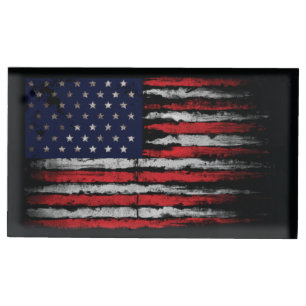Grunge U.S.A flag Place Card Holder