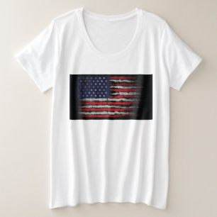 Grunge U.S.A flag Plus Size T-Shirt