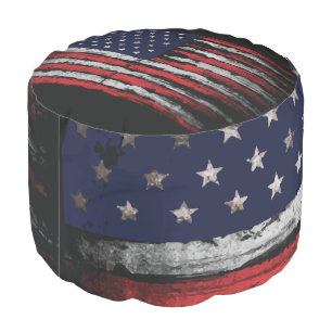 Grunge U.S.A flag Pouf