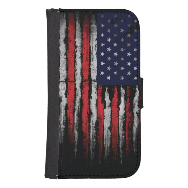 Grunge U.S.A flag Samsung Galaxy Wallet Case (Front)
