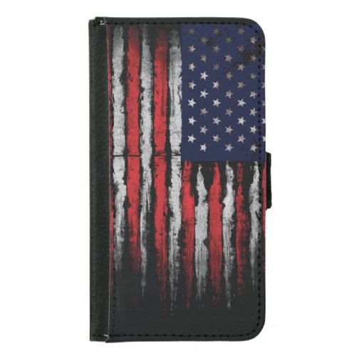 Grunge USA flag Samsung Galaxy S5 Wallet Case