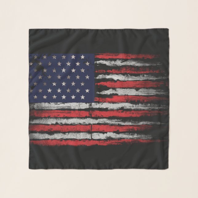 Grunge U.S.A flag Scarf (Front)