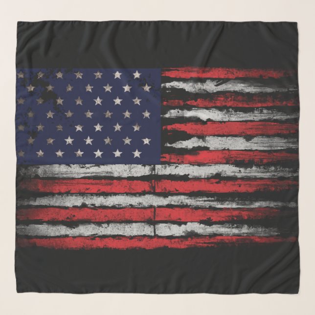 Grunge U.S.A flag Scarf (Front)