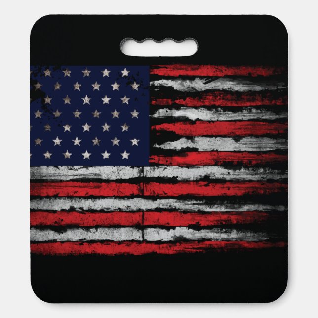 Grunge U.S.A flag Seat Cushion (Front Vertical)