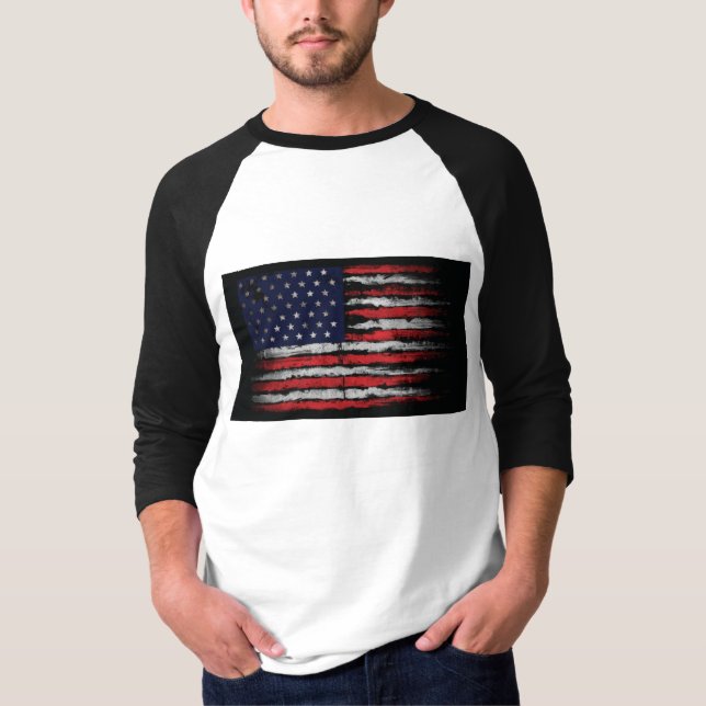 Grunge U.S.A flag T-Shirt (Front)