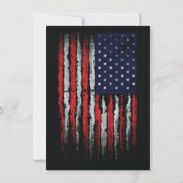 Grunge U.S.A flag Thank You Card (Front)
