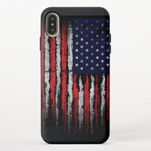 Grunge USA flag Throw Pillow iPhone XS Max Slider Case