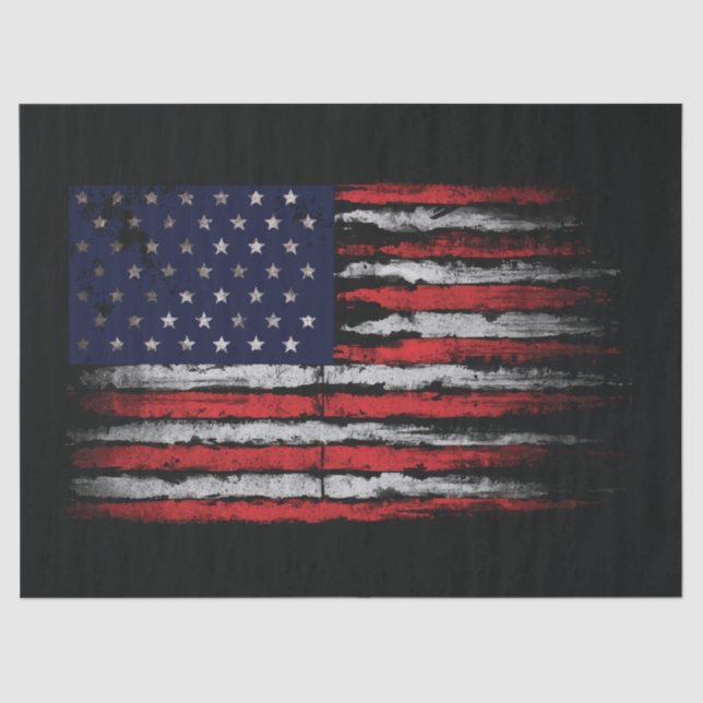 Grunge U.S.A flag Tissue Paper (Front)