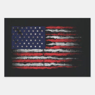 Grunge U.S.A flag Wrapping Paper Sheets