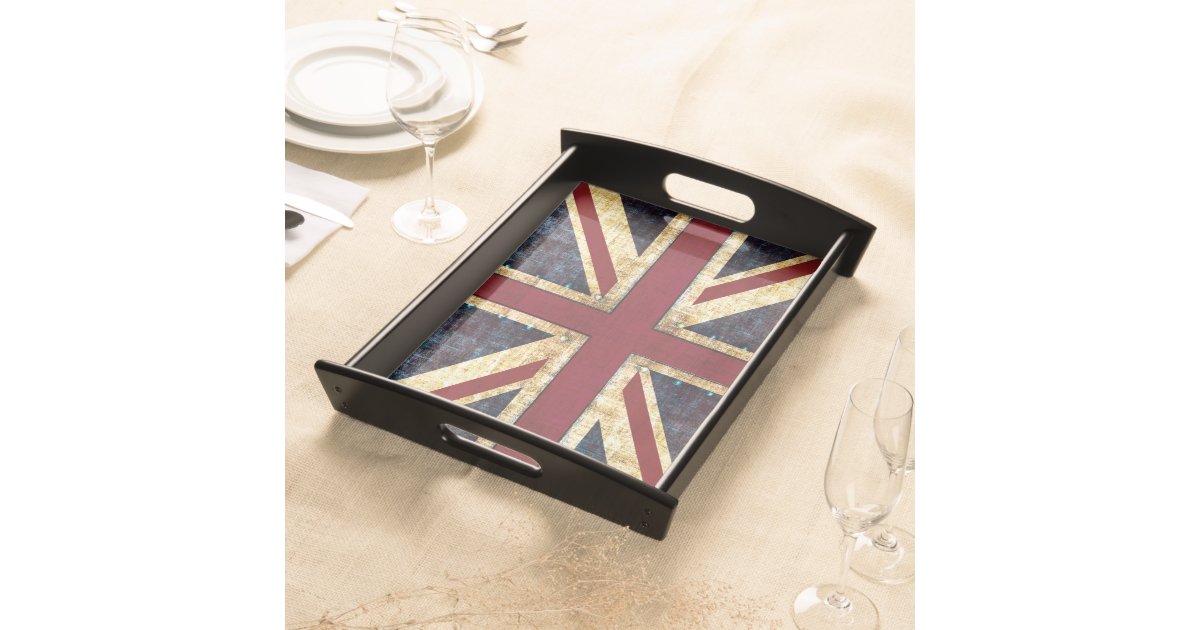 Grunge Uk british flag Serving Tray | Zazzle.com