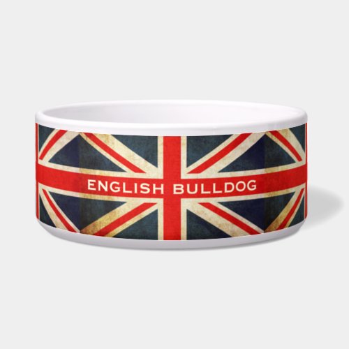 Grunge UK Flag Union Jack Custom Pet Bowl