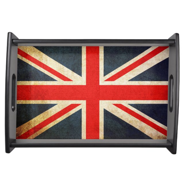 Grunge UK Flag Union Jack Premium Serving Tray (Front)