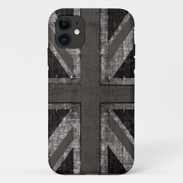 grunge union jack - black and white Case-Mate iPhone case (Back)
