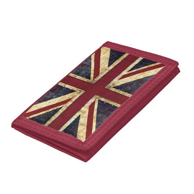 grunge union jack british flag trifold wallet (Bottom)