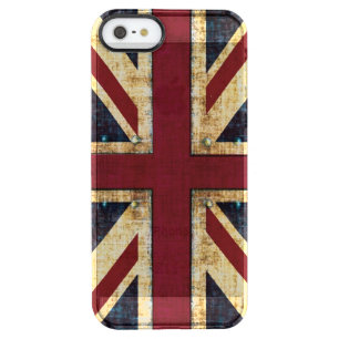Grunge Union Jack British flag Clear iPhone SE/5/5s Case