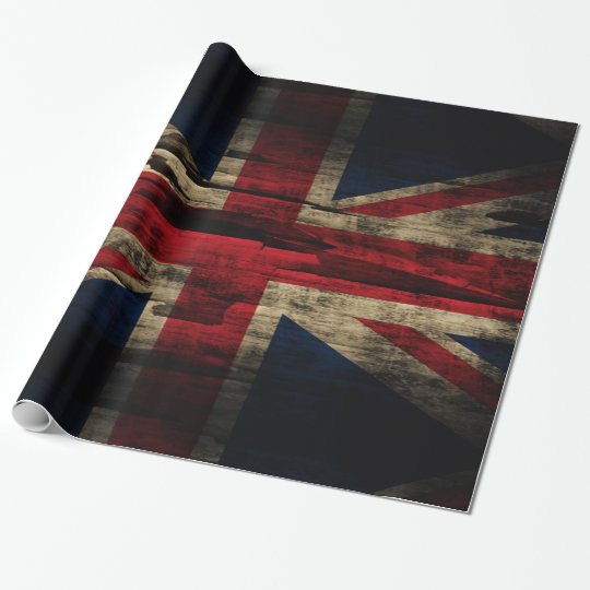 Grunge Union Jack British Flag Wrapping Paper